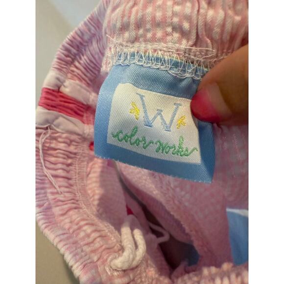 Color Works Girls Pink Gingham Athletic Shorts Size 2T - Picture 4 of 5
